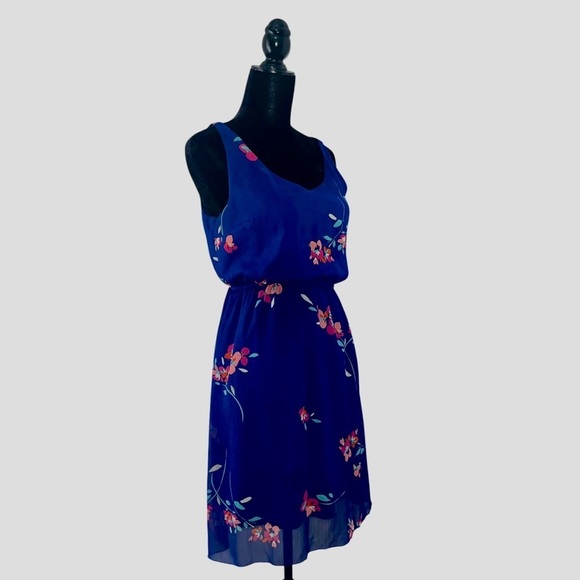 Old Navy Sleeveless Blue Pink Floral Midi Sundress Size SP - Picture 6 of 9